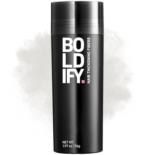BOLDIFY Hair Fibers (56g) - Fill In Thinning and Fine Hair for an Instantly Fuller, Thicker Look - 14 Shades for Women & Men - White