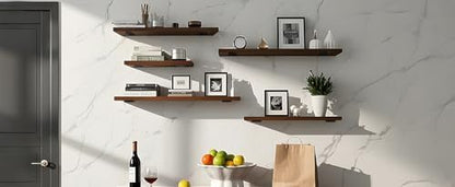 12 Pack - 10 inch Black Hidden L Shelf Bracket (1/5 Inch Thicked) Iron Floating Shelf Brackets Rustic Industrial Metal Brackets for Shelf Support