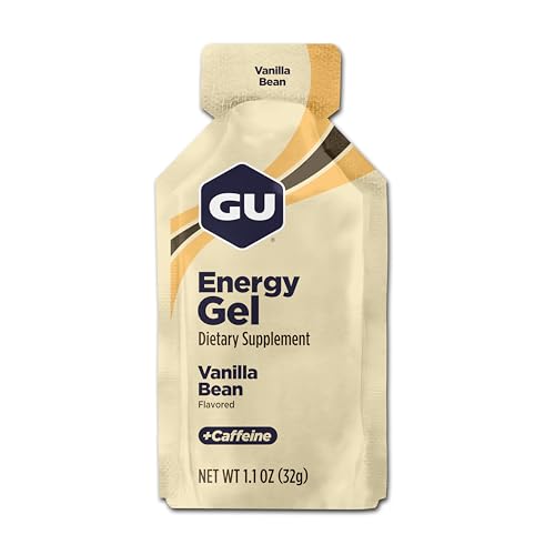 GU Energy Original Sports Nutrition Energy Gel, Vegan, Gluten-Free, Kosher, and Dairy-Free On-the-Go Energy for Any Workout, 24-Count, Vanilla Bean