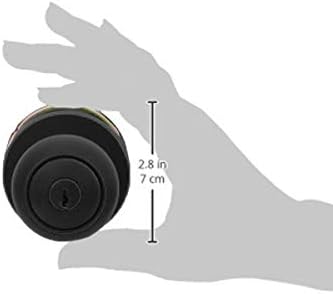 Amazon Basics Exterior Door Knob With Key Lock and Deadbolt, Coastal, Matte Black