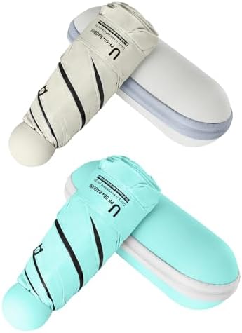 BAODINI Travel Mini Umbrella for Purse With Case Small Compact UV Sun Protection Sun Lightweight Tiny Pocket Umbrella for Women Kids and Men