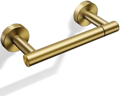 Day Moon™ Gold Toilet Paper Holder - Brushed Gold Toilet Paper Holder Wall Mount - Modern Toilet Paper Roll Holder - Gold Bathroom Toilet Paper Holder - Pivoting Toilet Paper Holder Gold