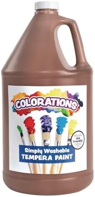 Colorations Paraben-Free Washable Tempera Paint for Kids - 1 Gallon Value Size. Vibrant Brown, Non-Toxic and Made in The USA