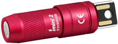 OLIGHT IMINI 2 EDC Rechargeable Keychain Flashlight, 50 Lumens Compact and Portable Mini LED Keyring Lights with Built-in Battery Ideal for Everyday Carry and Emergencies (Passionate Red)