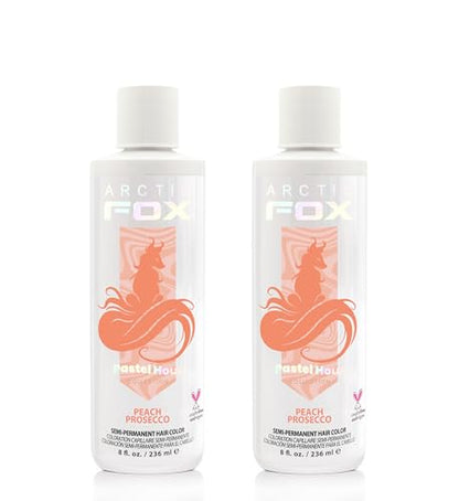 Arctic Fox Semi-Permanent Hair Dye, Vegan & Cruelty-Free, Pastel Peach Prosecco, Ammonia-Free, Conditioning Color for Platinum Hair, 8 Fl Oz (Pack of 2)