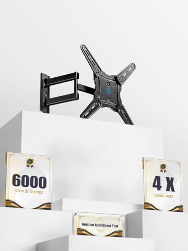 Pipishell Full Motion TV Wall Mount for 26-60 inch Flat or Curved TVs up to 77 lbs, TV Bracket Wall Mount with Articulating Arms, Extension, Tilt, Swivel, Leveling, Max VESA 400x400mm, PIMF7