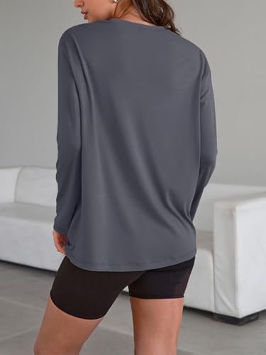 Trendy Queen Womens Oversized Long Sleeve T Shirts 2025 Basic Crewneck Tee Fall Tops Casual Workout Y2K Clothes