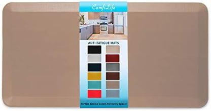 ComfiLife Anti Fatigue Floor Mat – 3/4 Inch Thick Kitchen Mats for Floor, Standing Desk Mat, Kitchen Rug – Comfort at Home, Office – Durable – Stain Resistant – Non-Slip Bottom (20" x 39", Beige)