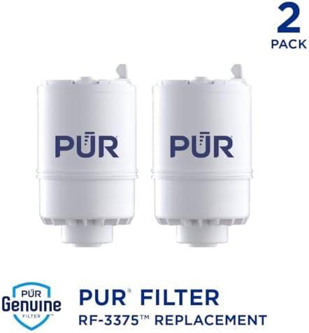 PUR Faucet Mount Replacement Filter 2-Pack, Genuine PUR Filter, 2-in-1 Powerful Filtration, Includes Lead Removal, 6-Month Value, White (RF33752)