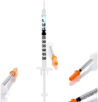 100 Pack 1/2 ml/cc 31Ga Lab Supplies, Individually Package