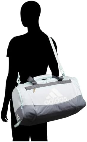 adidas Unisex Defender 4.0 Gym Duffel Bag for Men and Women, Black/White, Small (38L)