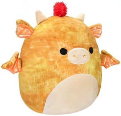 Squishmallows Original 12-Inch Dieric Yellow Dragon with Orange Mane - Official Jazwares Large Plush