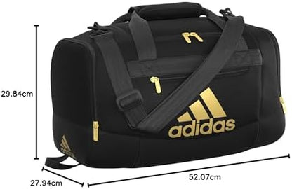 adidas Unisex Defender 4.0 Gym Duffel Bag for Men and Women, Black/Gold Metallic, Small (38L)