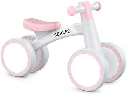SEREED Baby Balance Bike for 1 Year Old Boys Girls 12-24 Month Toddler Balance Bike, 4 Wheels Toddler First Bike, First Birthday Gifts
