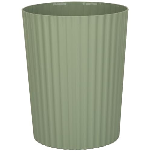 JiatuA Small Trash Can Plastic Wastebasket Round Garbage Container Bin for Bathroom, Kitchen, Bedroom, Home Office, College Dorm, Green