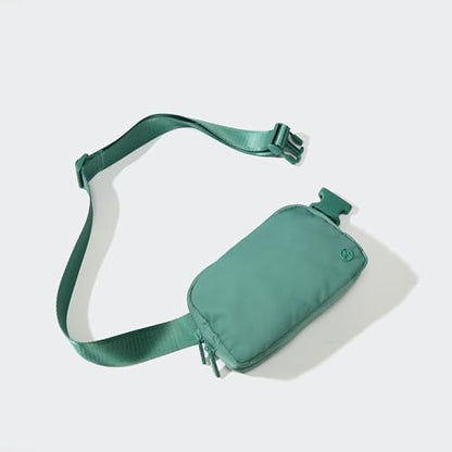 Pander Two Way Zipper Fanny Pack Nylon Everywhere Belt Bag for Women, Water Repellent Waist Packs, Crossbody Bags with Adjustable Strap (Eucalyptus Green)