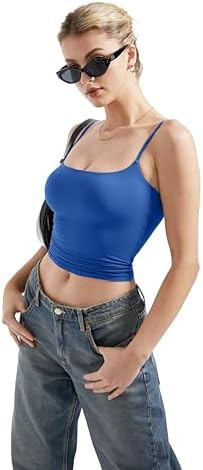 SUUKSESS Women Sexy Square Neck Tank Top Summer Y2K Going Out Basic Cami Shirt