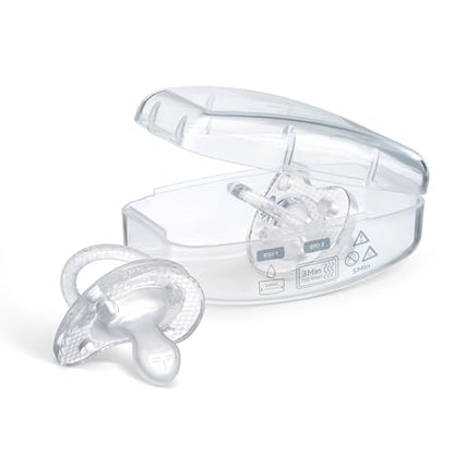 Chicco PhysioForma Luxe Silicone One Piece Pacifier for Babies Aged 0-6m | Fashion Textured Shield | BPA & Latex Free | Reusable Sterilizing Case | Multicolor, 4pk