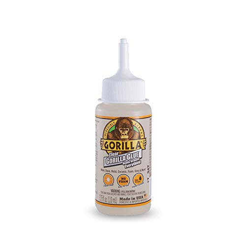 Gorilla Clear Glue, 3.75 Ounce Bottle (Pack of 2) - Crystal Clear, All Purpose, and Water Resistant