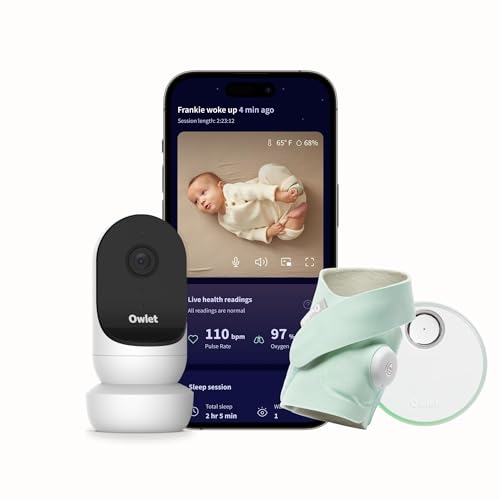 Owlet® Dream Duo Smart Baby Monitor: FDA-Cleared Dream Sock® Plus Owlet Cam 2- Tracks & Notifies for Pulse Rate & Oxygen While Viewing Baby in 1080p HD WiFi Video
