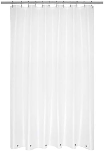 Mrs Awesome Extra Long Shower Curtain Liner with 6 Magnets 72 x 84 inch, Frosted PEVA 8G Heavy Duty Thick Plastic Shower Curtain, Waterproof, 72x84, Frost