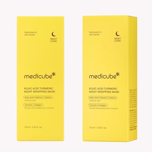 medicube Kojic Acid Turmeric Overnight Wrapping Peel Off Mask – Brightens & Defends Against Skin Stress for a Clear, Glowing Complexion, Korean Skincare, 2.53 fl. oz.