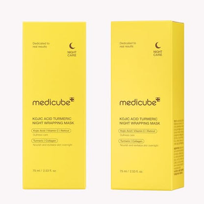 medicube Kojic Acid Turmeric Overnight Wrapping Peel Off Mask – Brightens & Defends Against Skin Stress for a Clear, Glowing Complexion, Korean Skincare, 2.53 fl. oz.