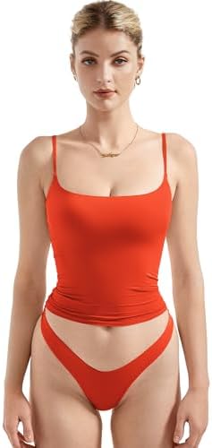 SUUKSESS Women Sexy Square Neck Tank Top Summer Y2K Going Out Basic Cami Shirt