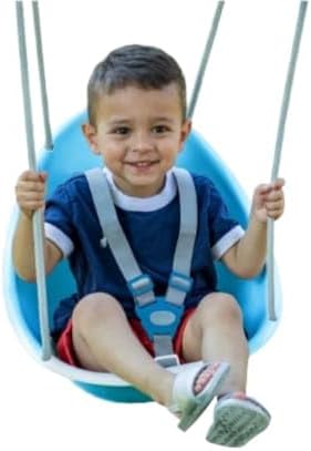Swurfer Coconut Toddler Swing – Comfy Baby Swing Outdoor, 3- Point Adjustable Safety Harness, Secure, Safe Quick Click Locking System, Blister-Free Rope, Easy Installation, Ages 6-36 Months