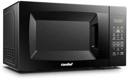 COMFEE EM720CPL-PMB Countertop Microwave Oven with Sound On/Off, ECO Mode and Easy One-Touch Buttons, 0.7 Cu Ft, Black