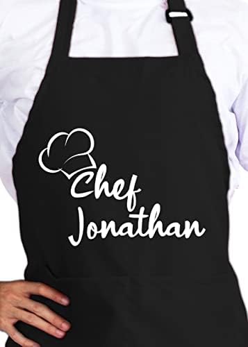 Chef Apron with Custom Name, Personalized Gifts for Men, Gifts for Women, Aprons for Women with Pockets, Valentines Day Gifts, Father's Day Gifts, Christmas Gifts, Anniversary, Mother's Day Gifts