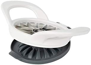 PrepWorks by Progressive Dishwasher Safe 16-Slice Thin Apple Slicer and Corer with Attached Safety Cover (White)