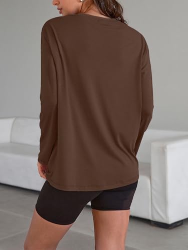 Trendy Queen Womens Oversized Long Sleeve T Shirts 2025 Basic Crewneck Tee Fall Tops Casual Workout Y2K Clothes