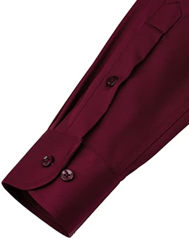 J.VER Men's Dress Shirts Solid Long Sleeve Stretch Wrinkle-Free Formal Shirt Business Casual Button Down Shirts