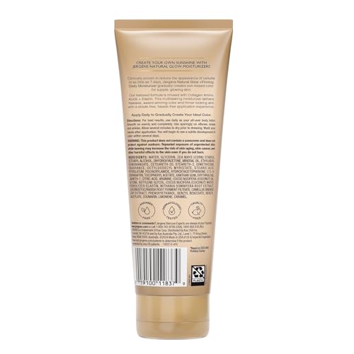 Jergens Natural Glow +Firming Self Tanner Body Lotion, Fair to Medium Skin Tone, Sunless Tanning Moisturizer with Collagen and Elastin. Helps to Visibly Reduce Cellulite, 7.5 Fl Oz (Pack of 2)
