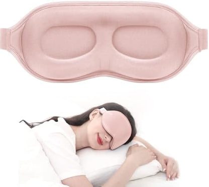 MZOO Luxury Sleep Mask for Back, Side Sleeper, Complete Light Blocking Sleeping Eye Mask Night Blindfold, 3D Zero Pressure & Spacious for Lash Extensions, Breathable Soft Eye Cover Flight Nap Travel