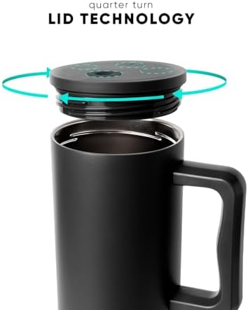 Simple Modern 40 oz Trek Tumbler with Handle and Straw Lid | Cup Holder Friendly Insulated Stainless Steel Travel Mug | Midnight Black