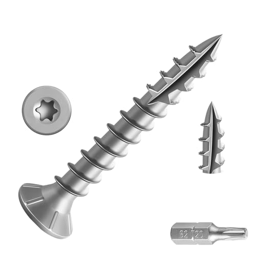 #8 * 1" 304 Stainless Steel Deck Screws, (634pcs) 2 lbs.Exterior Wood Screws, Rust Resistant epoxy Coated, Bronze, T20 Star Bit