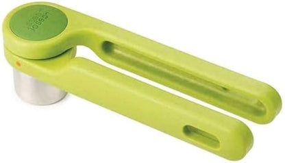 Joseph Joseph Helix Garlic Press Mincer Ergonomic Twist-Action Hand Juicer Stainless Steel, Green