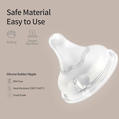 Pigeon Silicone Nipple (S) with Latch-On Line, Natural Feel, 1+ Months, 4 Counts