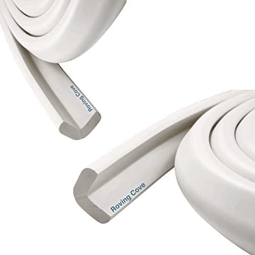 Roving Cove HeftyFit Edge Protector for Baby Proofing (12ft Large Edge Only), Heavy-Duty Soft Furniture Edge Bumper Guards, Desk Edge Cushion, Wall Corner Covers, 3M Adhesive, Oyster White (Off White)