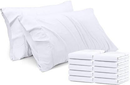 Utopia Bedding Queen Pillow Cases - 12 Pack - Envelope Closure - Soft Brushed Microfiber Fabric - Shrinkage and Fade Resistant Pillow Covers Queen Size 20 X 30 Inches (Queen, White)