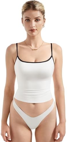 SUUKSESS Women Sexy Square Neck Tank Top Summer Y2K Going Out Basic Cami Shirt