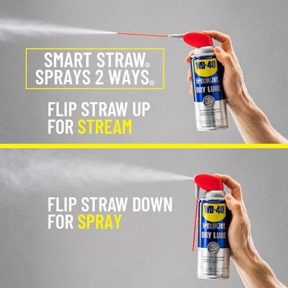 WD-40 Specialist Dry Lube with Smart Straw, Lubricant for Corrosion Protection on Table Saws, Drills and Lathes, Industrial Strength Friction-Reducing Formula, 10 Oz., 6-pack case