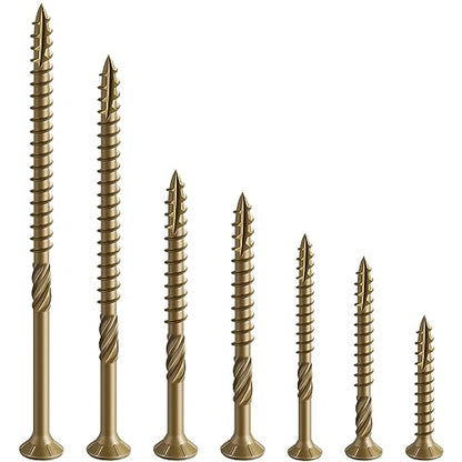 #10 * 3-1/2" Deck Screws, (883pcs) 15 lbs.Exterior Wood Screws, Rust Resistant epoxy Coated, Bronze, T25 Star Bit