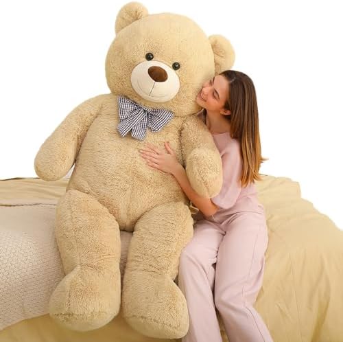 MaoGoLan Giant Teddy Bear Plush, Life Size Large Teddy Bear Stuffed Animal 5 Feet,Soft and Fluffy Big Teddy Bear Gift for Baby Shower,Christmas,Valentines