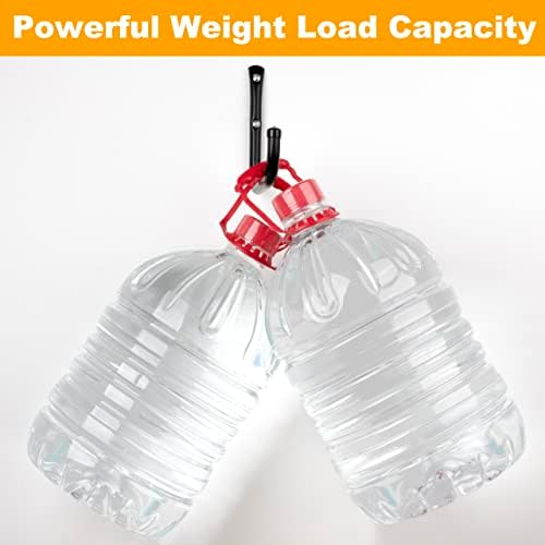 KURUI Wall Hooks for Garage Garden, 4 Pack Water Hose Holder, Large Garage Storage Hanger for Ladder Bike Extension Cord Tool, Wall Mount l Hooks, Black Heavy Duty 8 inch Long Hook