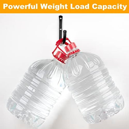 KURUI Wall Hooks for Garage Garden, 4 Pack Water Hose Holder, Large Garage Storage Hanger for Ladder Bike Extension Cord Tool, Wall Mount l Hooks, Black Heavy Duty 8 inch Long Hook