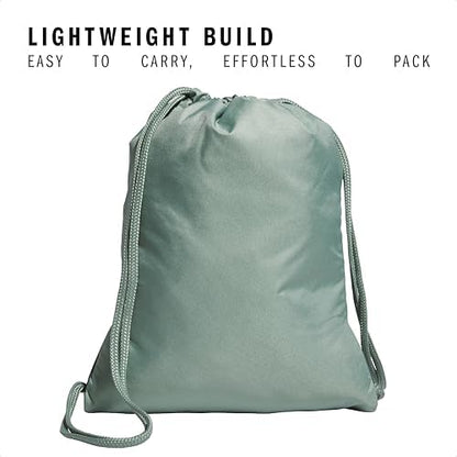 adidas Alliance Sackpack, Drawstring Backpack, Lightweight Small Gym Bag for Women and Men, Silver Green/White/Onix Grey, One Size
