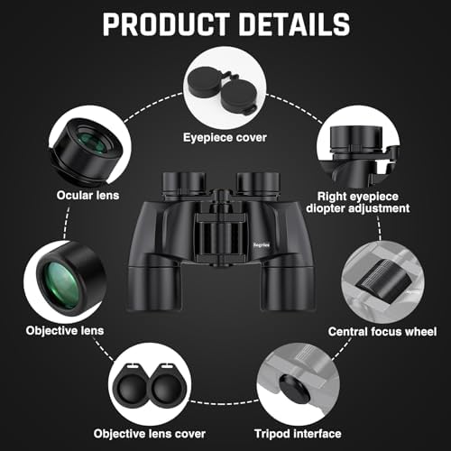 8x40 Binoculars for Adults - HD High Powered Binoculars for Bird Watching, IPX7 Waterproof Fogproof,Fully Multi-Coated BAK4 Prism Optics for Hunting,Travel